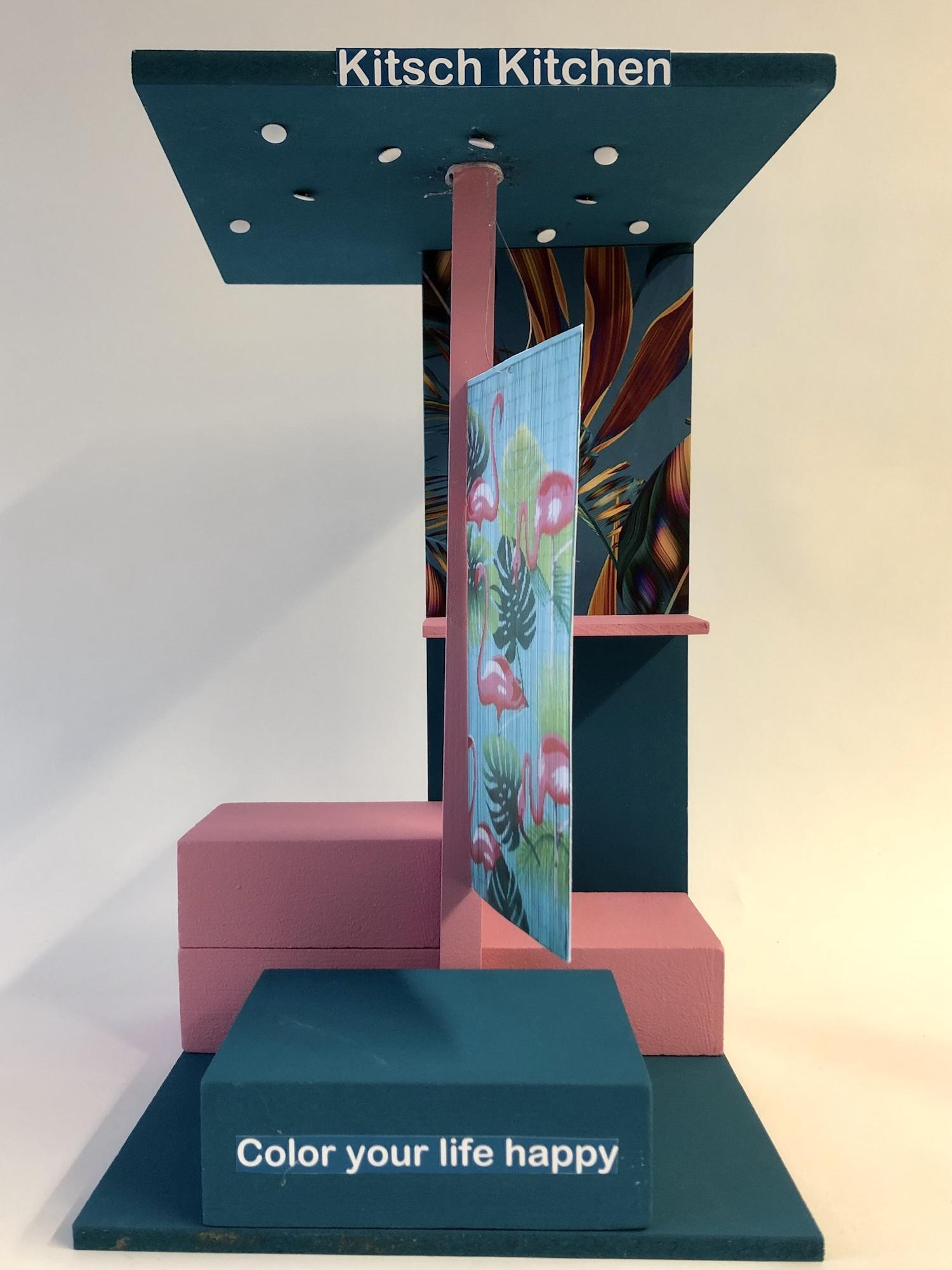 Colorful concept development model translating visual ideas into a physical environment.