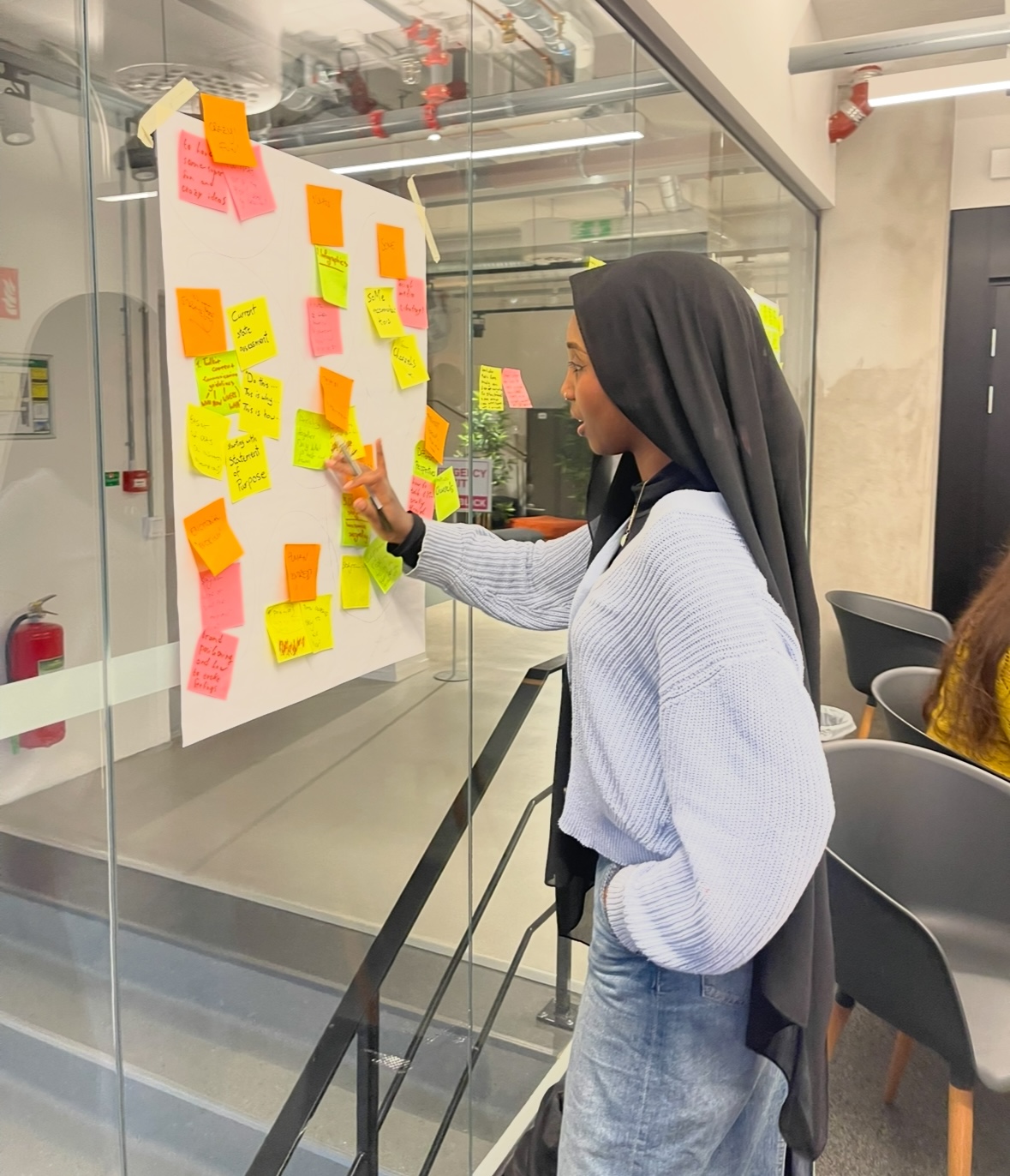 Rooda mapping ideas across a workshop board