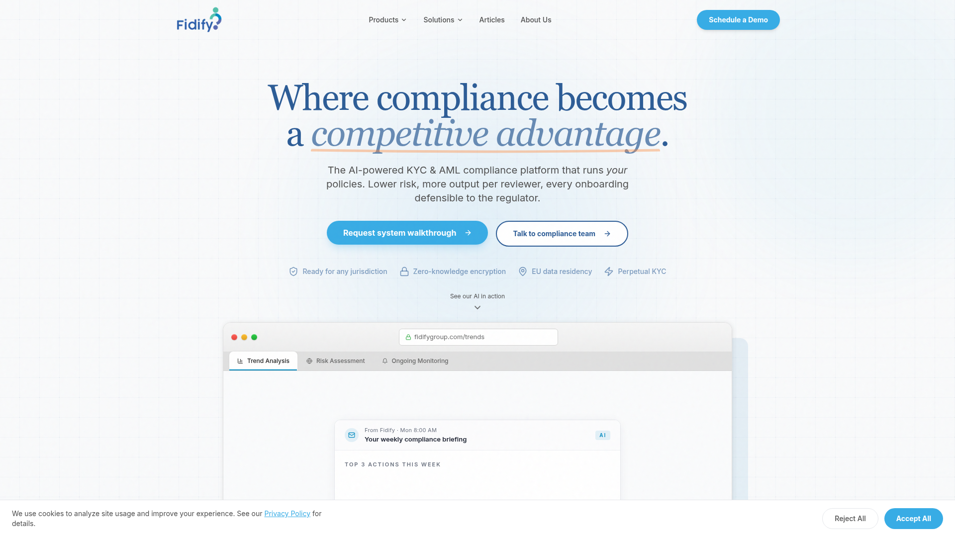 Fidify — Web Design & Brand Direction — Enterprise KYC/AML